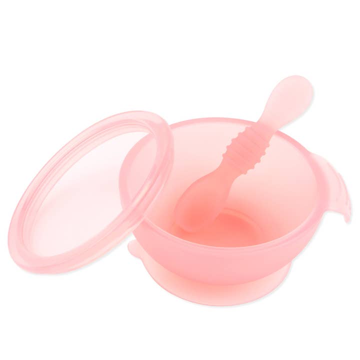 Kit de première alimentation en silicone : Pink Jelly pour la vente par Bumkins