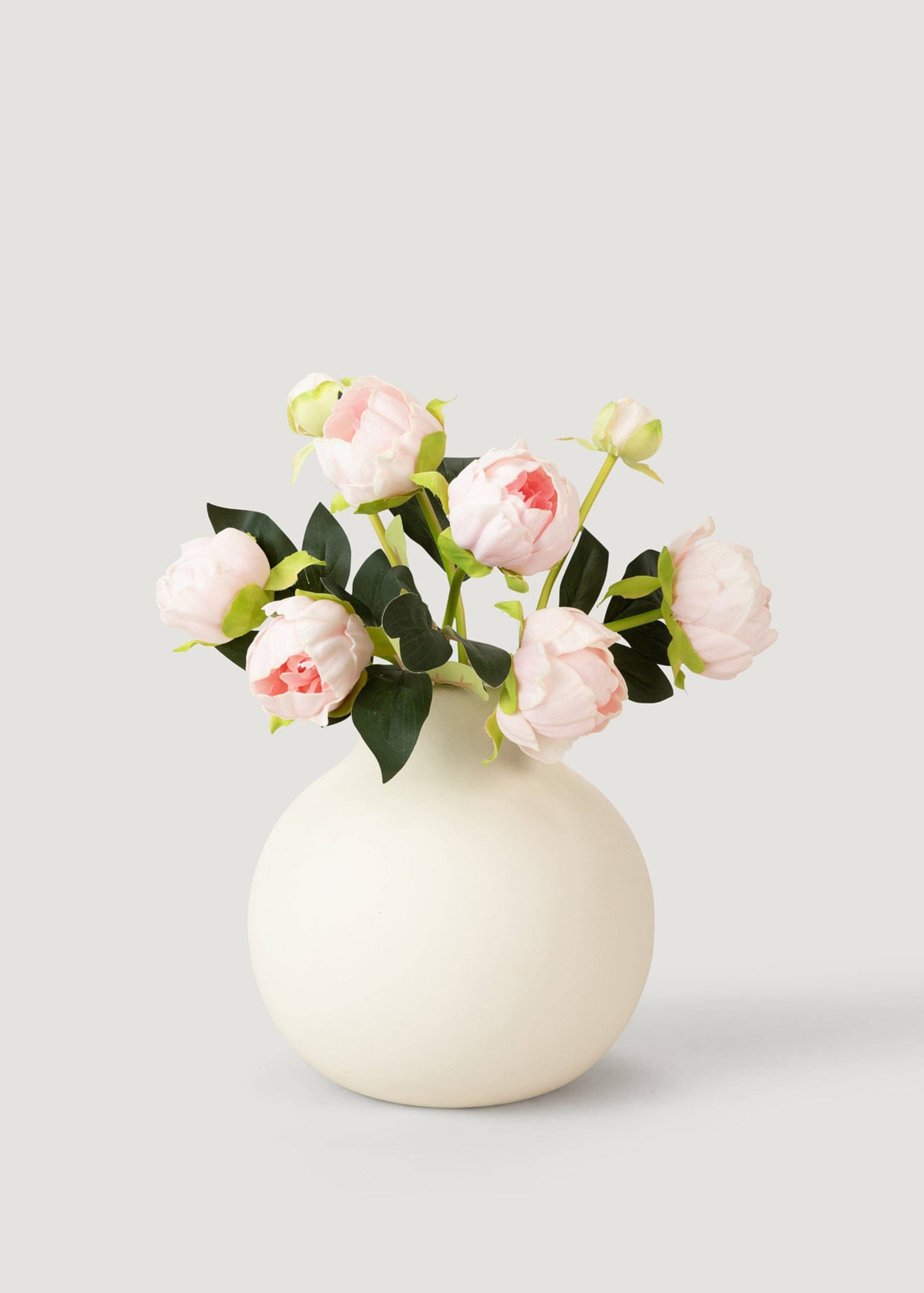 Afloral - Wholesale Artificial Flowers - Case of 10 Pink Real Touch Peony Flower Bundles - 10.5"4