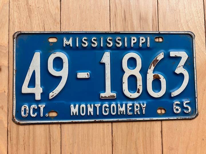 1965 Matrícula do Condado de Montgomery, Mississippi por atacado de RusticPlates