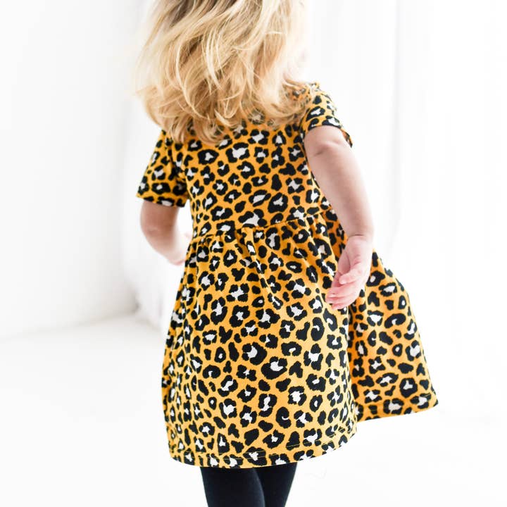 Fred & Noah – wholesale Klänning – Barn – Gul leopardmönstrad klänning