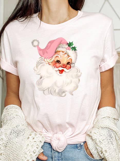 Pink Santa Tees for engroshandel hos Wildberry Waves