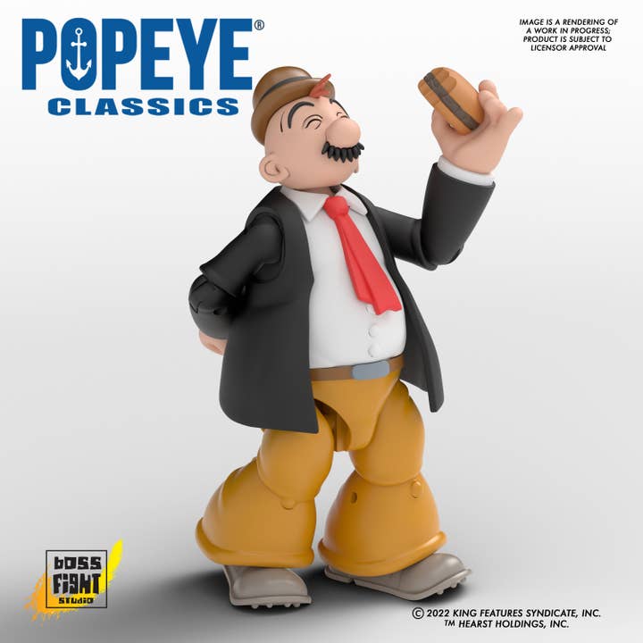 Boss Fight Studio Llc - Wholesale Figurine Toy - Kids - Popeye Classics Action Figure: J. Wellington Wimpy
