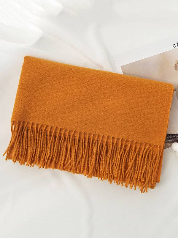 VividLux – wholesale Scarf – Women's – Keep Warm Solid Color Tasseled Shawl&Scarf10