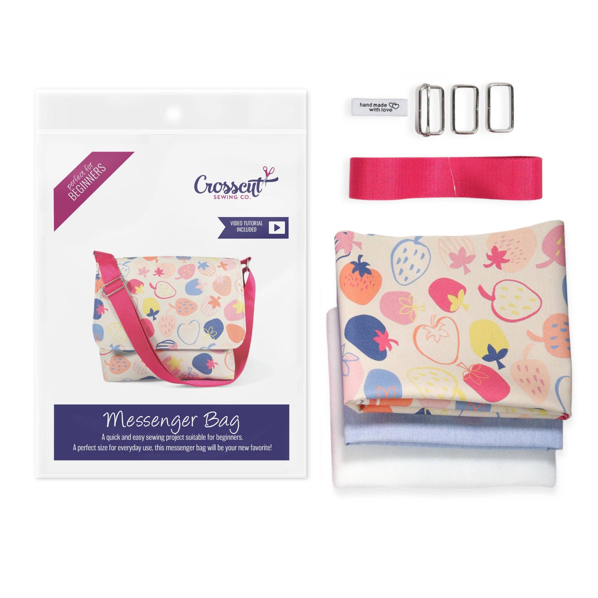Crosscut Sewing Co. - Wholesale DIY Craft Kit - Messenger Bag Sewing Kit - DIY Beginner Sewing Project Kit Kids and Adults11