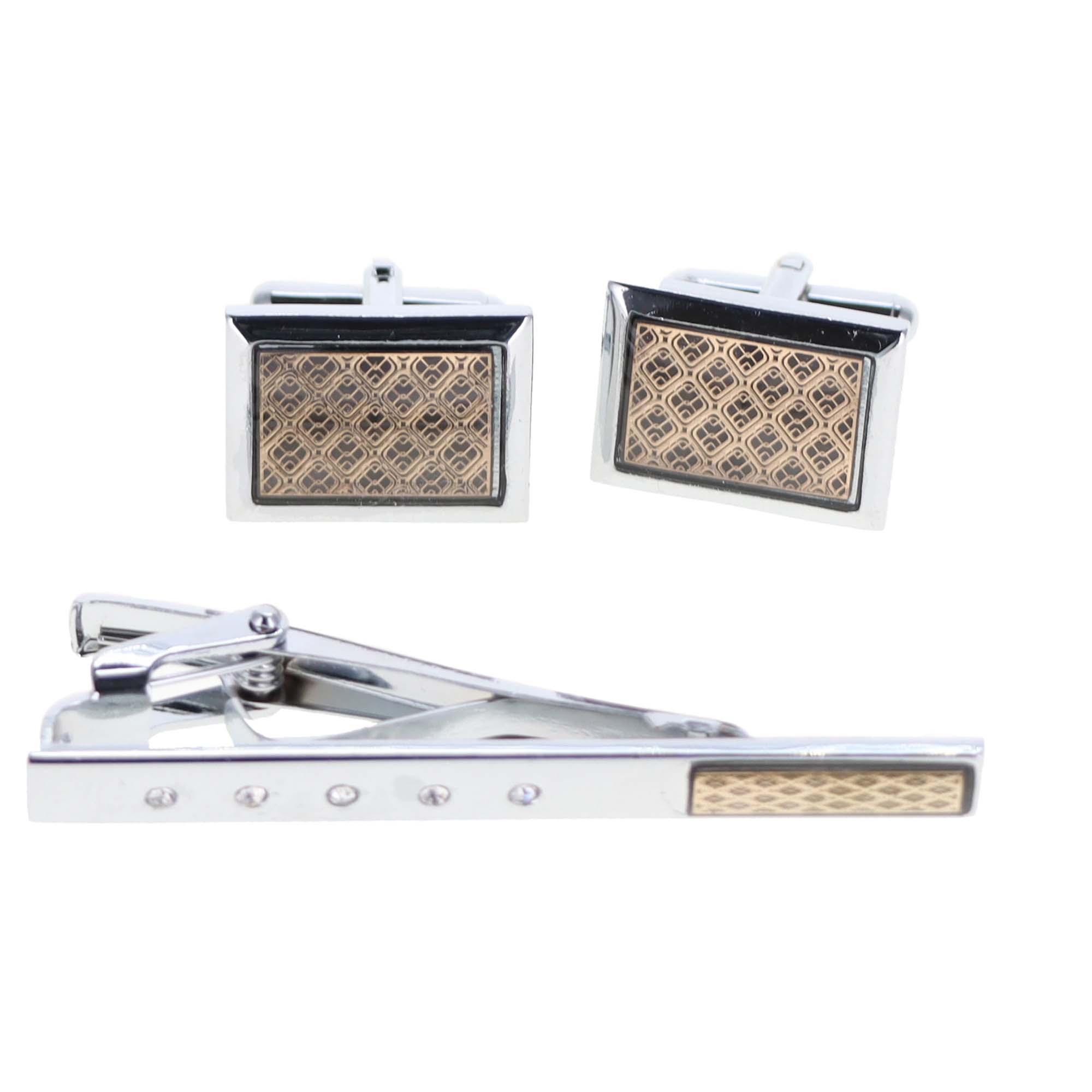 Dubal Brothers - Wholesale Cufflinks - Vittorio Vico Gold & Silver Enamel Cufflinks & Tie Bar Set by Classy Cufflinks7