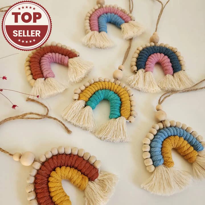 Rainbow Car Charm / Oil Diffuser for Rearview Car Mirror for wholesale by Handmade By Uruba