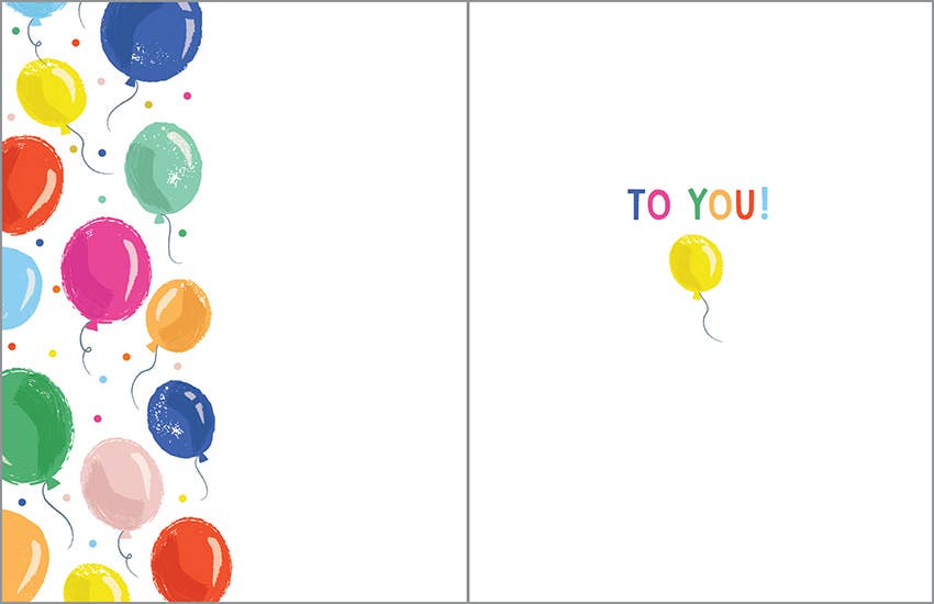 GINA B DESIGNS - Wholesale Birthday Card - Birthday Greeting Card - Floating Balloons1