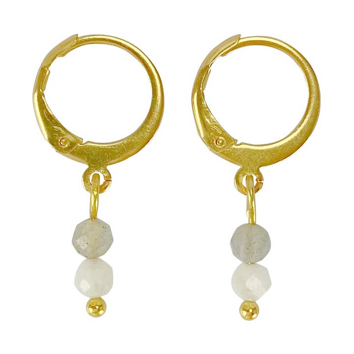 Moonstone & Labradorite earrings for wholesale by Saint Clairmont