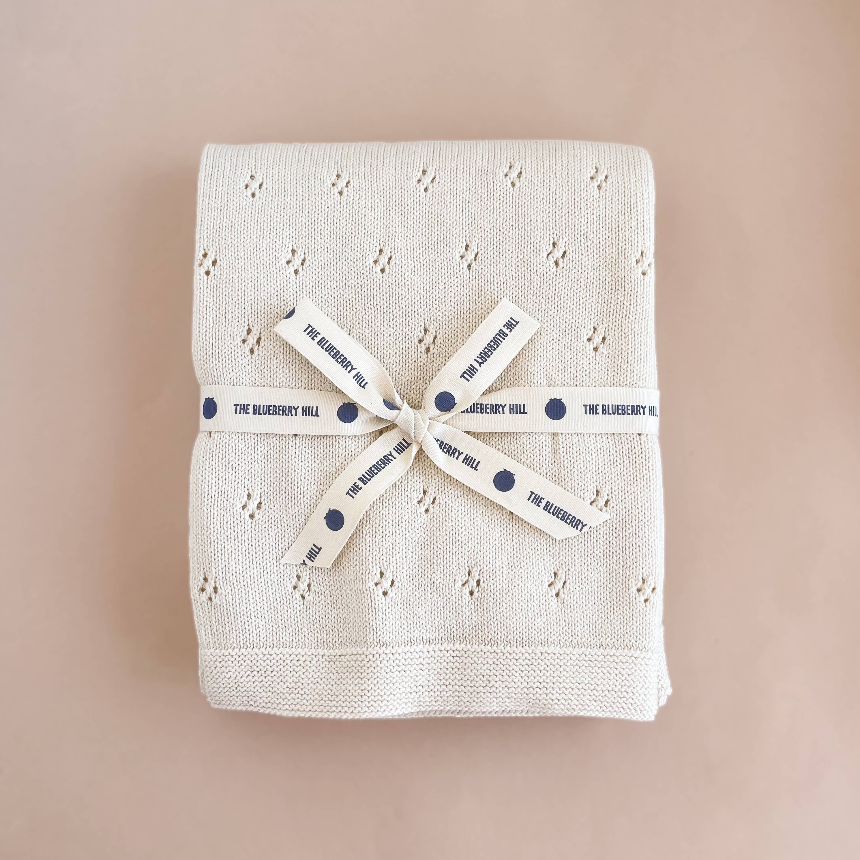 The Blueberry Hill - Wholesale Bedding blanket – Kids & Baby - Heirloom Pique Blanket Cream Cotton Baby Embroidery Blanks