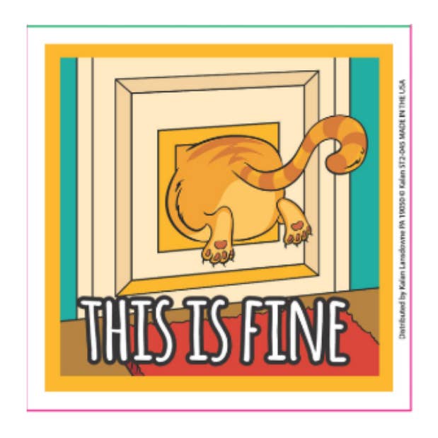 This is Fine Cat Butt Stuck In Door Die-Cut Sticker for wholesale by Kalan