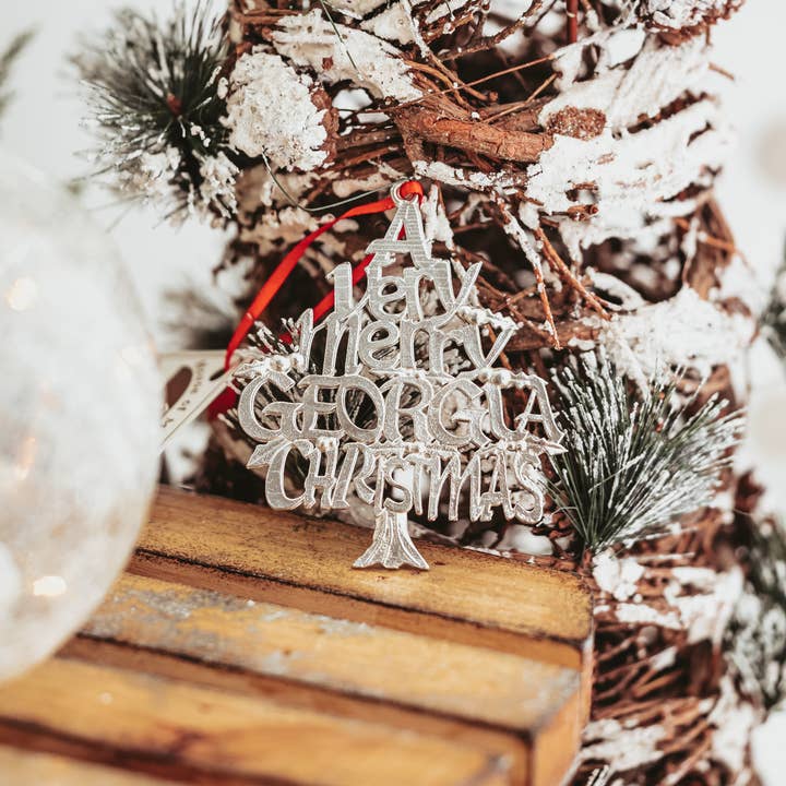 House of Morgan Pewter - Wholesale Ornament - Georgia Gifts - Bulldog - State Symbols - Christmas Ornament