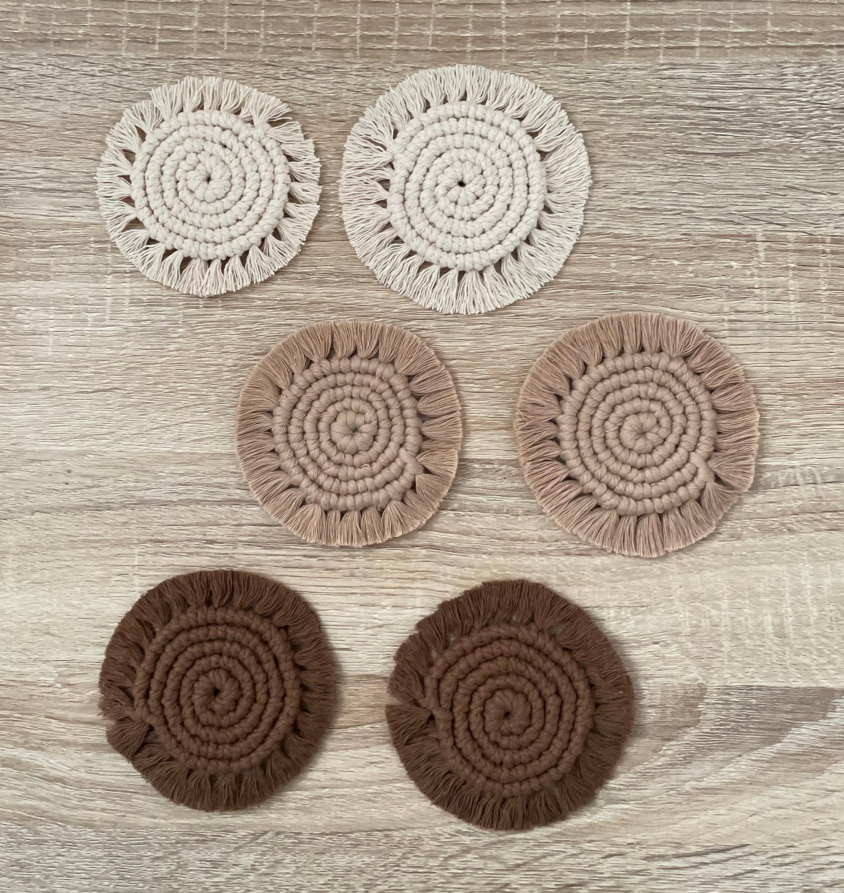 Knotty Mama Studios – wholesale Car coaster – women's – Macrame Car Coaster0