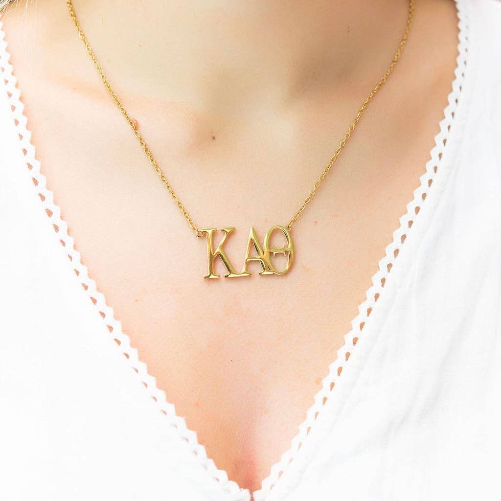 Golden Thread – wholesale Pendant/charm necklace – Kappa Alpha Theta Nameplate Necklace0