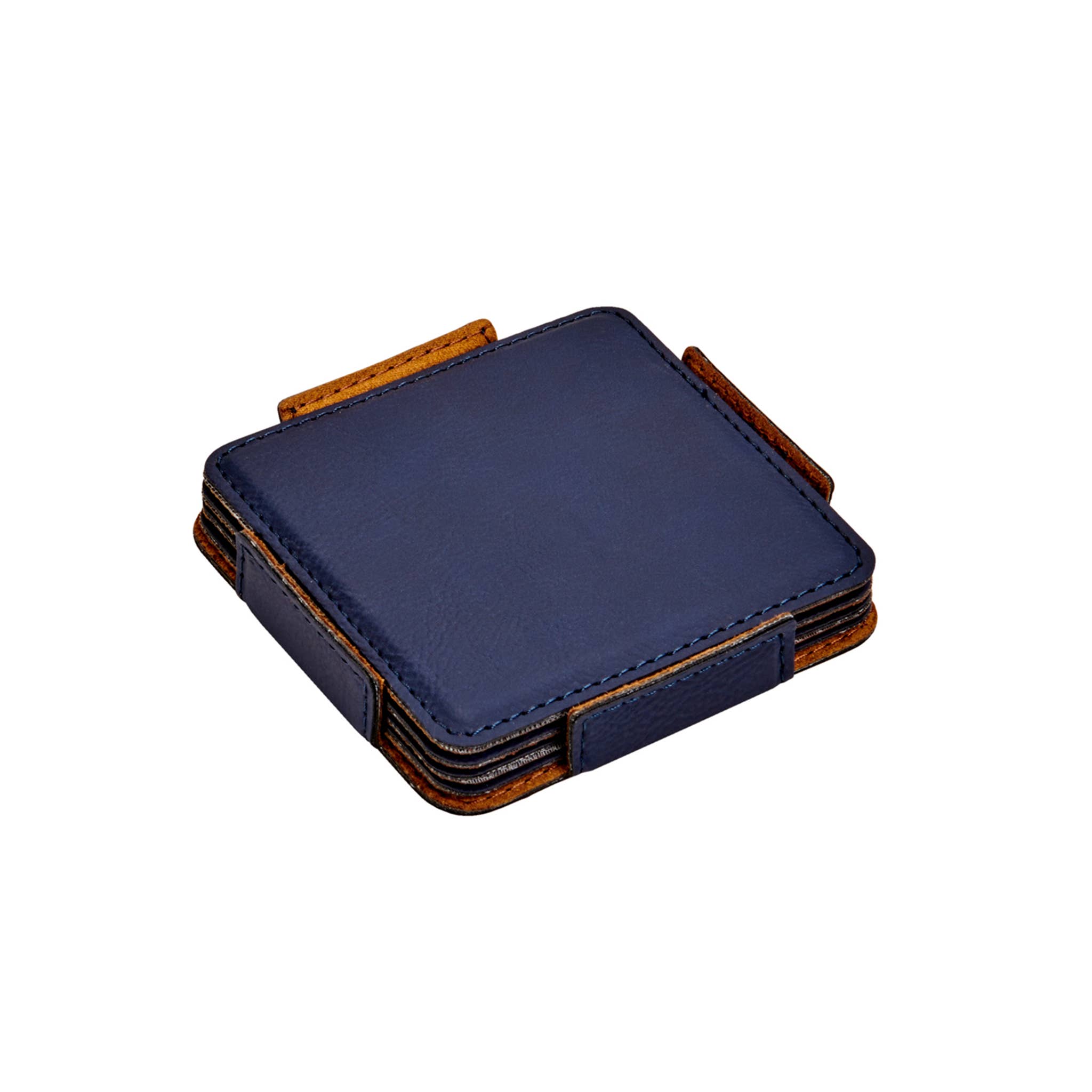 Creative Gifts International Inc. - Wholesale Coasters - Set Of 4 Leatherette Coasters - Navy1
