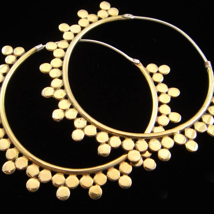 Tika – wholesale Hoop earrings – "Athena" Brass Earrings4