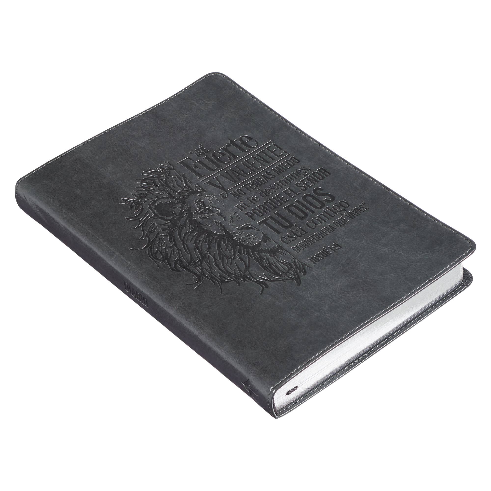 Christian Art Gifts - Wholesale Journal/Diary - Diario Clásico Cierre Gris Sé Fuerte Jos. 1:92