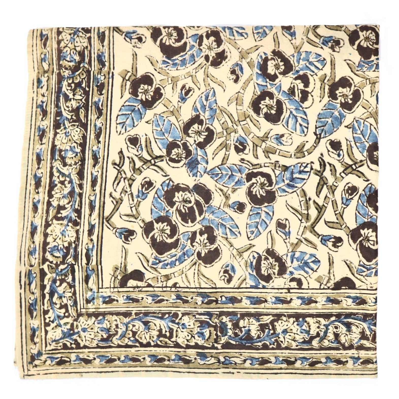 White Lotus Fashions - Vendita all'ingrosso Bandana - Donna - Crepuscolo della Natura - Bandana in Cotone Kalamkari (KK1443)1