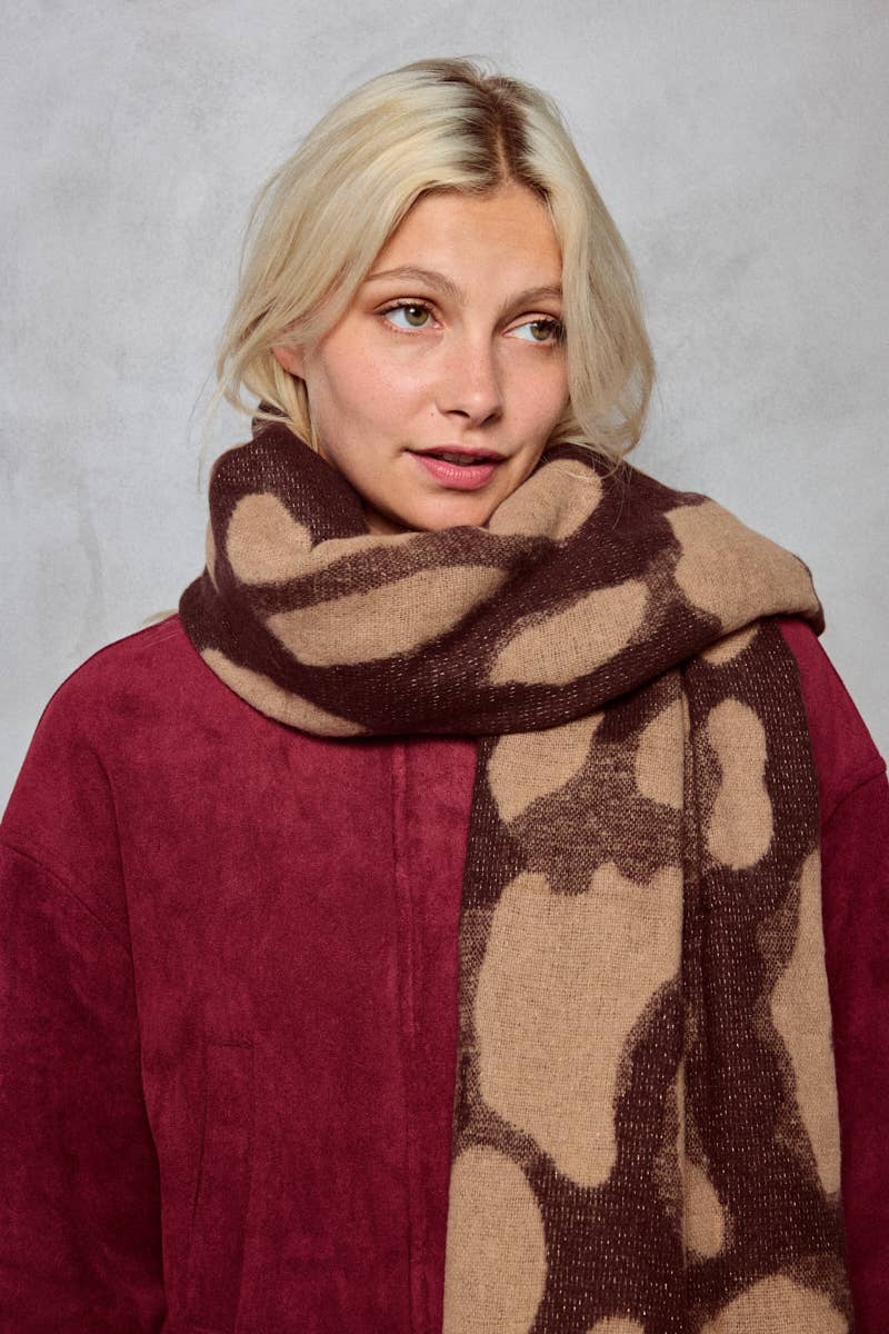 BYREN | ÉLINE L'ATELIER - Wholesale Scarf - Women's - Wool scarf with leopard pattern FL215DF4