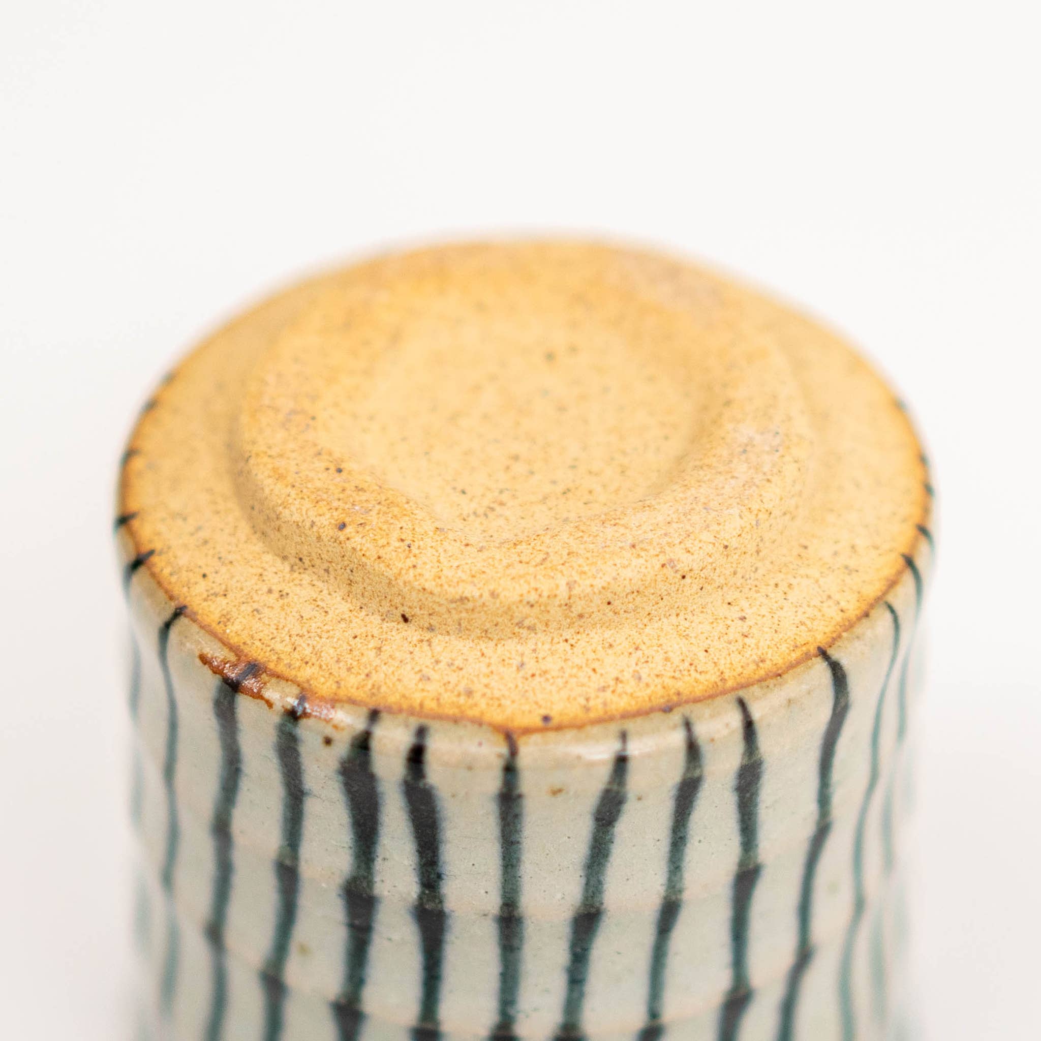 U PLUS INC - Vente Tasse à café/thé - Tasse à thé japonaise yunomi artisanale Mino Ware avec motifs rayés3