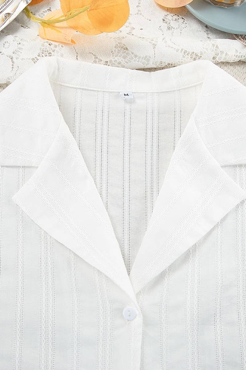 WHITE CWSPJ0175_LONG-SLEEVED SHORTS PAJAMAS AND HOME WEAR SET for wholesale on Faire7