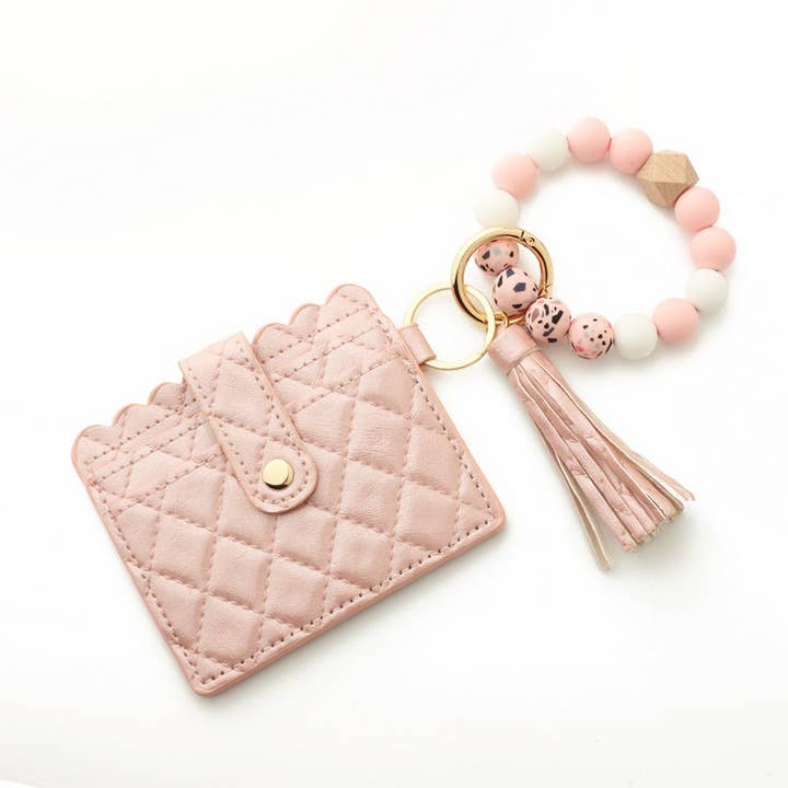 ACCITY - Wholesale Keychain Bracelet - SILICONE BEAD TASSEL BRACELET KEYCHAIN CARD BAG_CWAJE066511