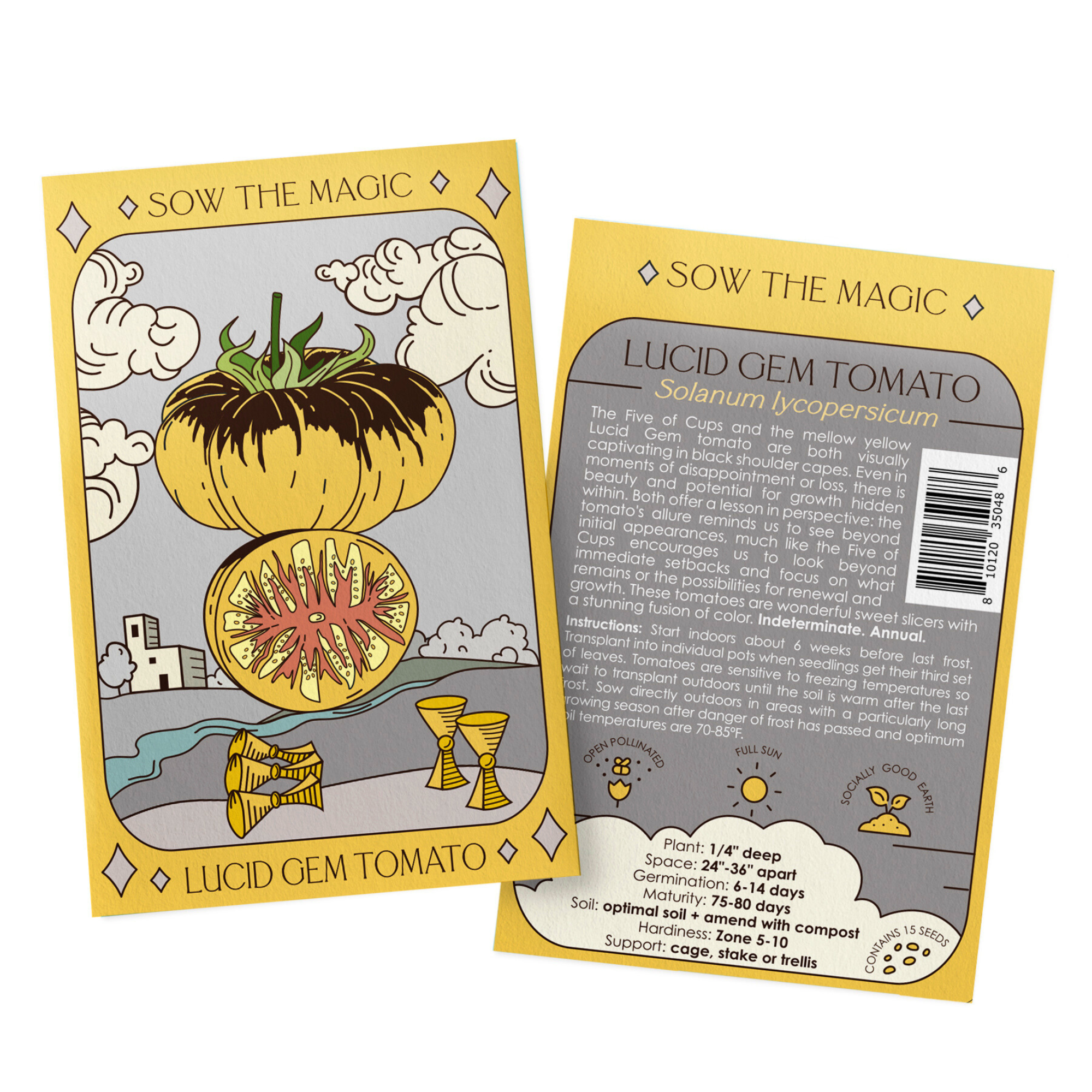 Sow the Magic - Vente Graines de plantes - Paquet de graines de tarot de tomate Lucid Gem2