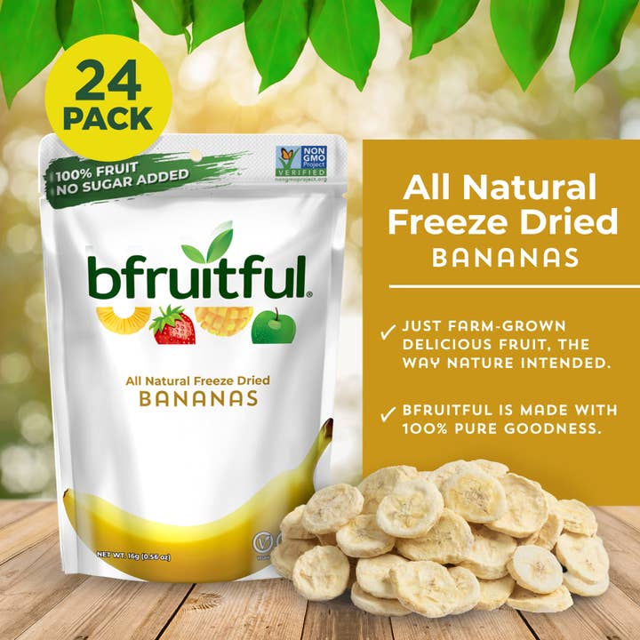 bfruitful - Wholesale Dried/Dehydrated Fruit - Freeze Dried Bananas (24 Pack)2