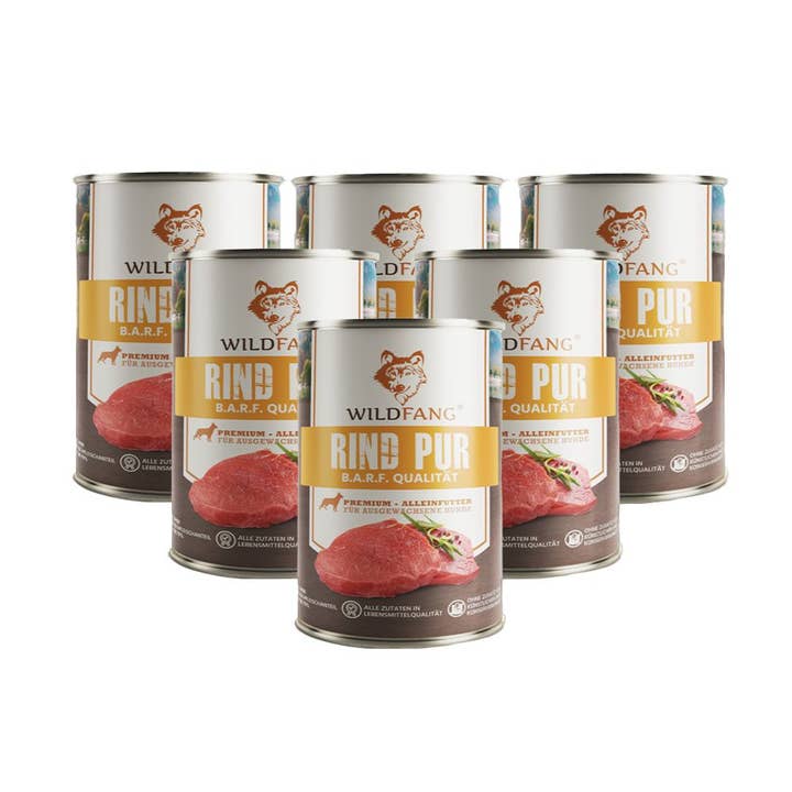 WILDFANG - Wholesale Pet food – Dog - Wet food pure beef - BARF quality - set of 6