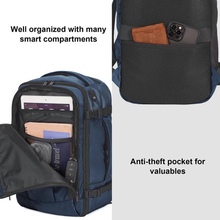 wandf - Wholesale Backpack - Unisex - Personal Item Bag Carry On Backpack with Charging Port16