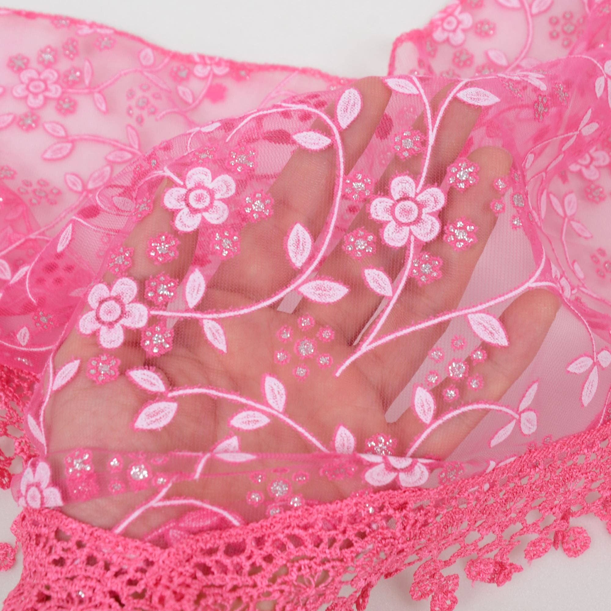 AK Brand - Venta al por mayor Bufanda - Mujer - Bufanda triangular ligera de encaje floral para la cabeza9