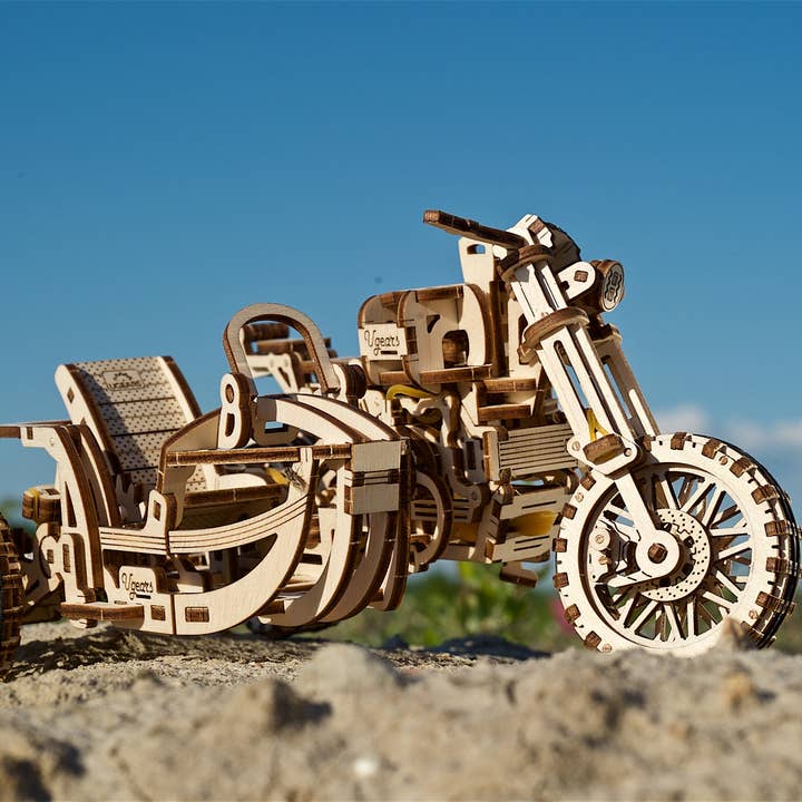 Ukidz LLC - Wholesale DIY Craft Kit - UGears Motorcycle Scrambler UGR-10 -Wooden 3D Puzzles - DIY7
