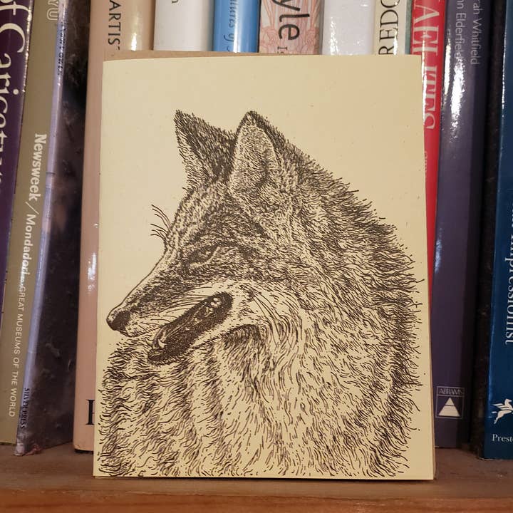 Dandy Lion Press – Engroshandel Hverdagshilsen kort – Coyote Card Bogtrykstrykt original illustration2