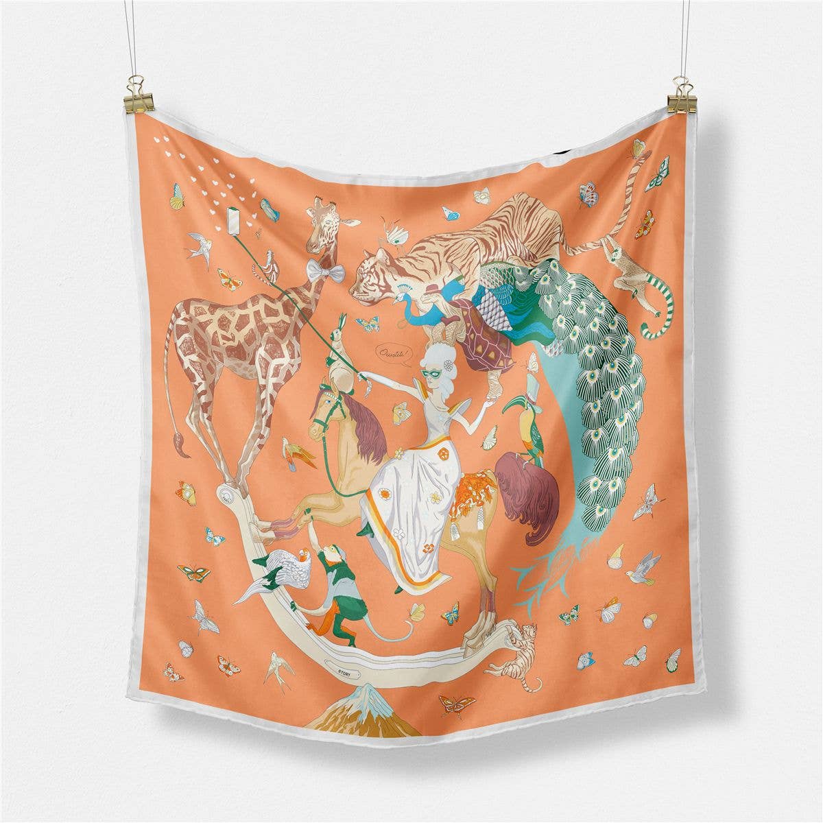 Dipped Shop - Wholesale Scarf - Women's - Colorful Animal Print Square Silk Scarf DP25F4547