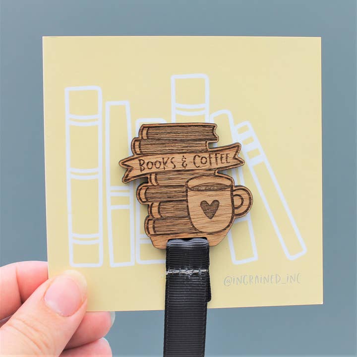 Ingrained Inc – Marcador por atacado – Fita de livro de marcadores de madeira de livros e café1