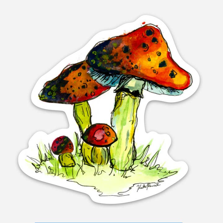 Red Mushroom Sticker for wholesale by Heartwood Collective