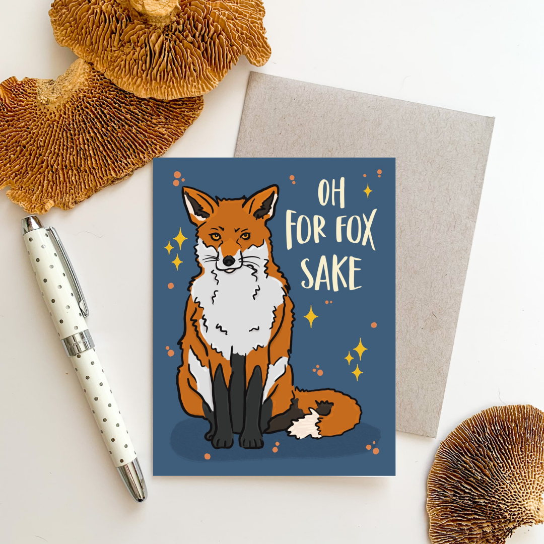 Bean Horse Car Designs - Wholesale Everyday Greeting Card - Oh, For Fox Sake Greeting Card1