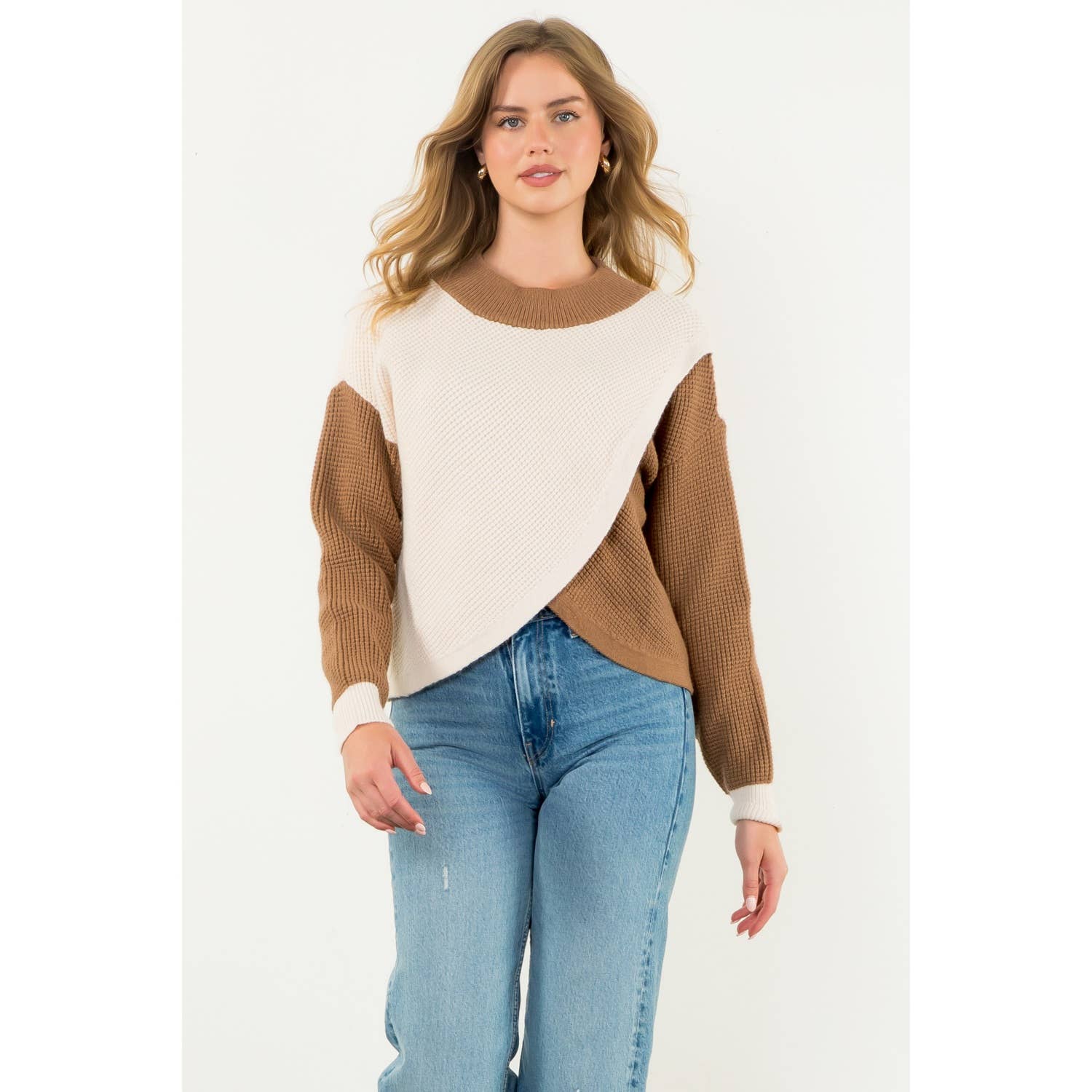 THML - Wholesale Knit Sweater - Women's - Colorblock Knit Sweater15