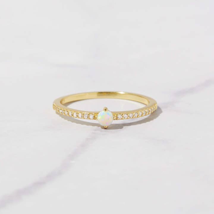 Solitaire Opal Ring for wholesale by Sami Jewels