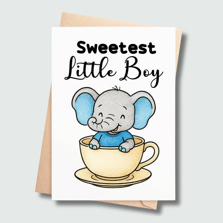 Sötaste Lille Pojke – Babyelefant Kort för wholesale av SP Gifts