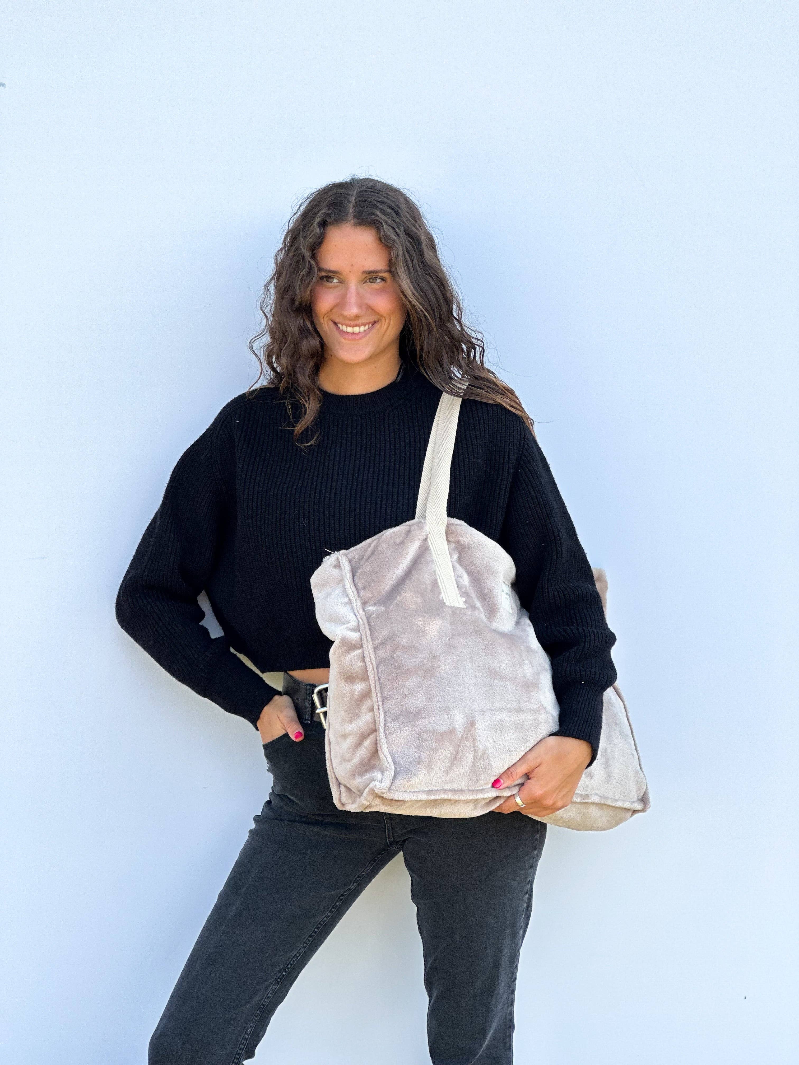 De La Mur – Engroshandel Stor rejse- og weekendtaske - Dame – Weekendtaske med mellemstore beige hørremme i bomuld2