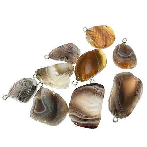 EHAWA - Wholesale Individual Charm/Pendant - Pendant Agate, AB, Mix, Gray0