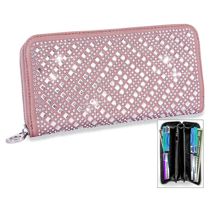 Handbag Express – wholesale Wallet – Women's – Unique Rhinestone Design Accordion Wallet13