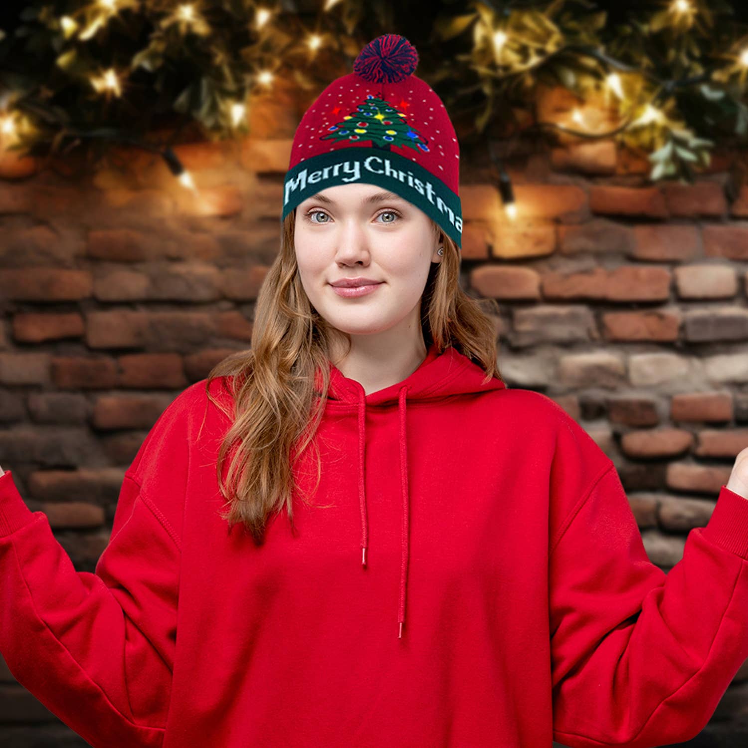 Extreme Fit Wholesale - Wholesale Beanie - Women's - Holiday 2025 Colorful Warm LED Christmas Pom Pom Beanie Hat7
