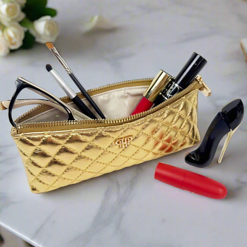 PurseN (new) - Wholesale Makeup/Cosmetic Bag - Sleek Stash Go-To-Case - 24 Karat1