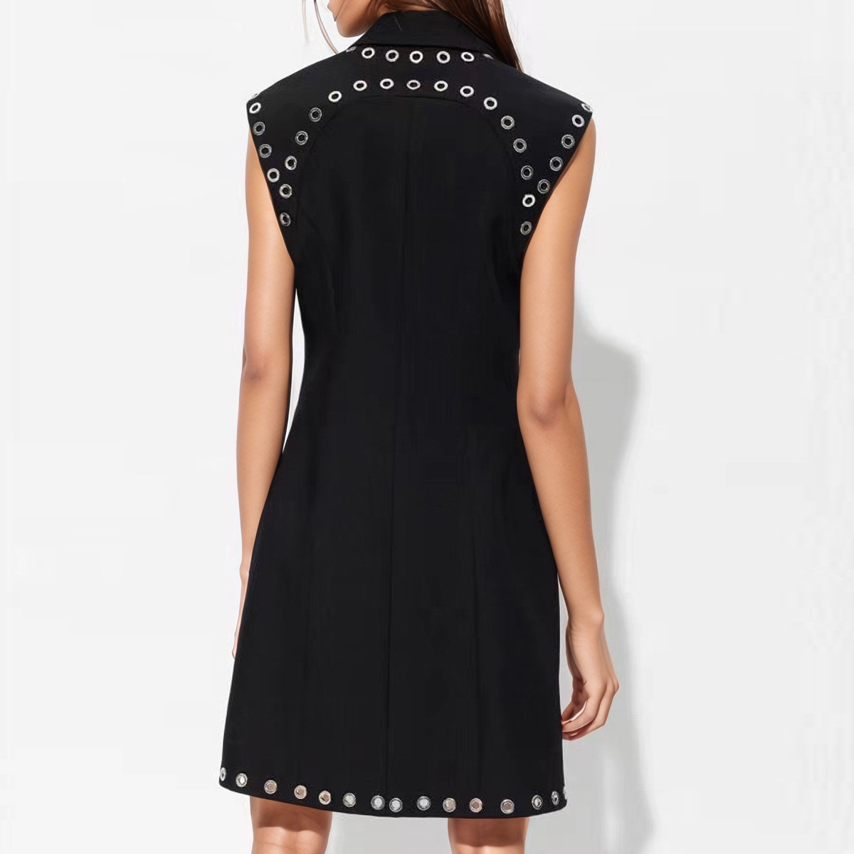 Productseeker – wholesale Klänning - Dam – DR641Y Handstansad ärmlös figursydd kostymklänning för kvinnor1