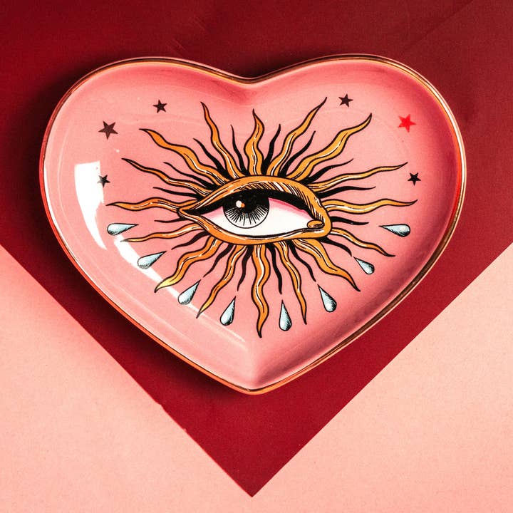 Spitfire Girl - Vendita all'ingrosso Portagioie - Piatto a forma di cuore Pop Art Eye