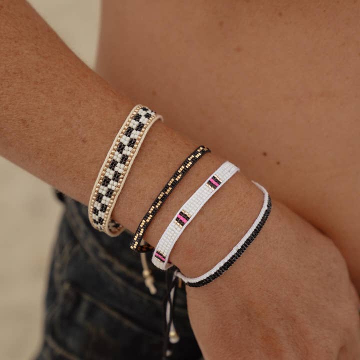 Thin Checker Local Beach Beaded Bracelet for wholesale by Local Beach