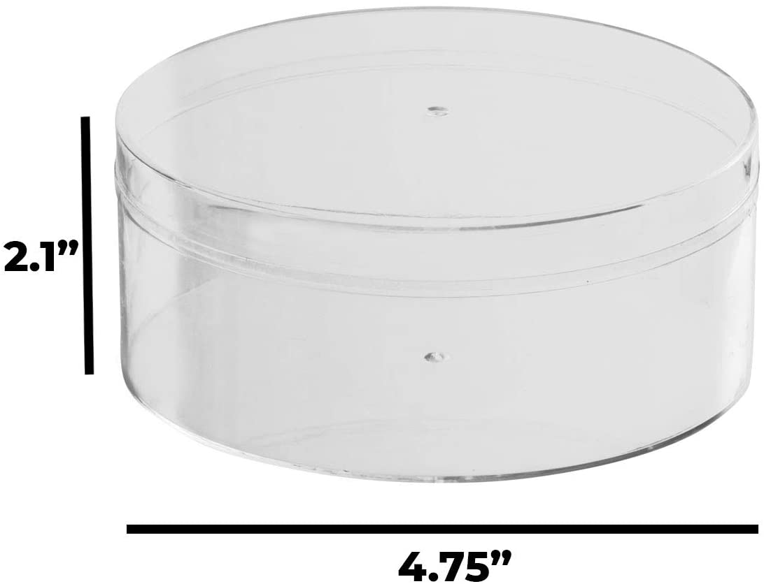 Hammont - Wholesale Decorative Box - Clear Acrylic Boxes Round 8 Pack 4.75"X2.1"2