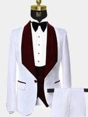 Tuxedos blancs et bordeaux pour la vente par Alberto Nardoni
