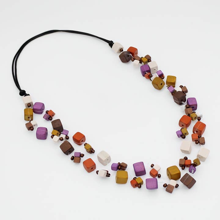 Sylca Designs - Wholesale Beaded/Pearl Necklace - Shades of Pink Lia Floating Bead Necklace2